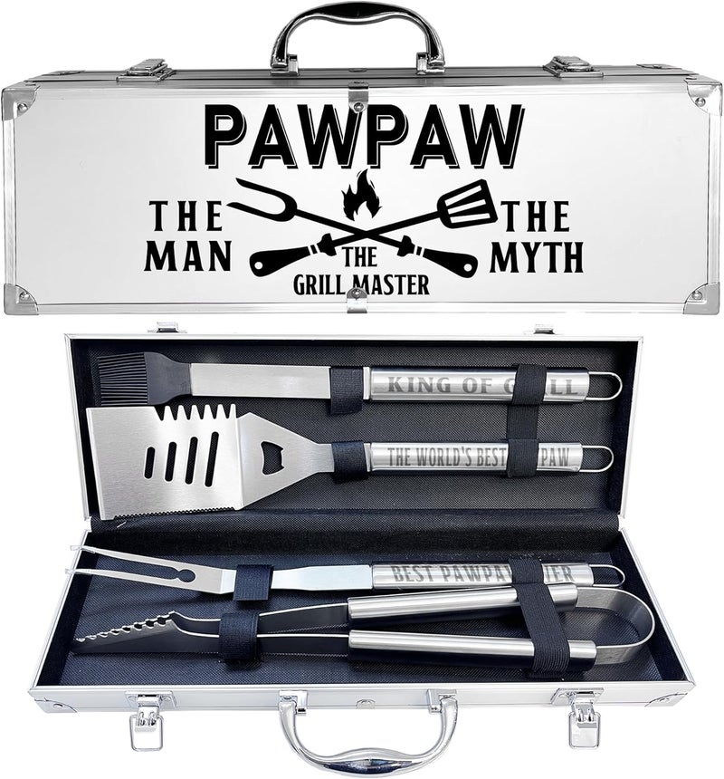 JNDJE Paw Paw Gifts, Christmas Pawpaw Gifts for Grandpa from Grandkids Heavy Duty Grilling Accessories Kit for Backyard BBQ, Thick Stainless Steel Grill Utensils with Non-Slip Handle Tool for Man - Image 1